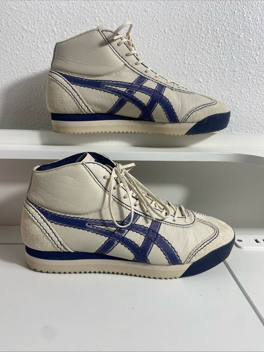 Onitsuka Tiger Mexico 66 SD M PF High Top Men's Size 5.5 Beige Blue New W/O Box - Picture 3 of 16